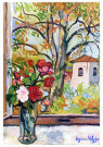 Suzanne Valadon (1865-1938)  - 
Bouquet of Flowers in front of a Window in Saint-Bernard, 19 -
Postcard - 
A102573-1
