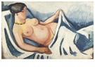 August Macke (1887-1914)  - 
Lying nude -
Postcard - 
A12607-1