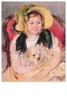 Mary Cassatt (1844-1926)  - 
Sara With Her Dog In An Armchair Wearing A Bonnet -
Postcard - 
A12972-1