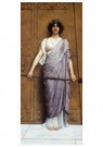 John William Godward 1861-1922 - 
At The Gate Of The Temple (Or The Priestess Of Bacchus) -
Postcard - 
A15624-1