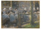 Max Liebermann(1847-1935)  - 
Sewing girls in houses -
Postcard - 
A17153-1