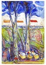 Edvard Munch(1863-1944)  - 
Prams Under High Trees -
Postcard - 
A18395-1