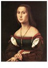 Raphaël Sanzio (1483-1520)  - 
Portrait of a woman (La Muta) -
Postcard - 
A19967-1
