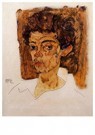 Egon Schiele(1890-1918)  - 
Self Portrait With Brown Background -
Postcard - 
A21896-1