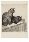 Théophile Steinlen(1859-1923)  - 
Two Cats On Furniture -
Postcard - 
A22155-1