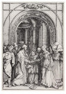 Albrecht Dürer (1471-1528)  - 
Marriage Of The Virgin, (From The Life Of The Virgin) Latin -
Postcard - 
A23370-1