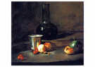 J.S. Chardin (1699-1779)  - 
Carafe of Wine, Silver Goblet, 1728 -
Postcard - 
A25942-1