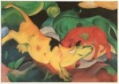 Franz Marc (1880-1916)  - 
Kühe, gelb-rot-grün / Cows, yellow red-gree n, 1912 -
Postcard - 
A2606-1