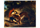 Eugene Delacroix (1798-1863)  - 
Young Woman Attacked by a Tiger, 1856 -
Postcard - 
A26463-1