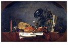 J.S. Chardin (1699-1779)  - 
The Attributes of Music, 1765 -
Postcard - 
A29816-1