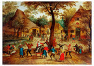 Jan Brueghel I (1568-1625)  - 
Village Scene with Dance around the May Pole, 1634 -
Postcard - 
A36353-1