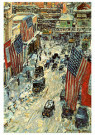 F. Childe Hassam (1859-1935)  - 
Flags on Fifty-Seventh Street, 1918 -
Postcard - 
A36608-1