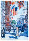 F. Childe Hassam (1859-1935)  - 
Flags, Fifth Avenue, 1918 -
Postcard - 
A38135-1