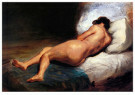 Eugene Delacroix (1798-1863)  - 
Study of a Reclining Nude, 1824 -
Postcard - 
A41208-1