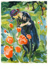 Edvard Munch (1863-1944)  - 
Woman with Poppies, 1918-1919 -
Postcard - 
A47843-1