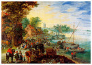 P. Brueghel d Jonge (1564-1637 - 
Fish Market on the Banks of the River, 1611 -
Postcard - 
A50792-1