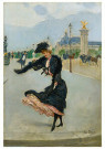 Jean-Georges Béraud (1849-1936 - 
Elegante devant le Grand Palais sur le Pont Alexandre III -
Postcard - 
A51435-1