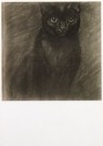 Théophile Steinlen(1859-1923)  - 
Sitting black cat -
Postcard - 
A6107-1