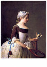 J.S. Chardin (1699-1779)  - 
Girl with Shuttlecock, 1737 -
Postcard - 
A65948-1