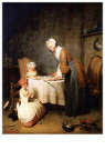 J.S. Chardin (1699-1779)  - 
Saying Grace, 1744 -
Postcard - 
A70205-1