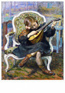 Henri Lebasque (1865-1937)  - 
The Little Mandolin Player (Marthe Lebasque), 1905 -
Postcard - 
A72967-1