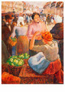 Camille Pissarro (1830-1903)  - 
Marketplace, Gisors, 1891 -
Postcard - 
A73405-1