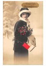 A.N.B.  - 
Young woman with Christmas branches in a snowy lands -
Postcard - 
A89500-1