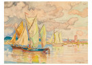 Paul Signac (1863-1935)  - 
Sailboats in a Harbor -
Postcard - 
A97116-1