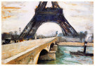 Lesser Ury (1861-1931)  - 
Eiffel Tower, 1928 -
Postcard - 
QA27795-1